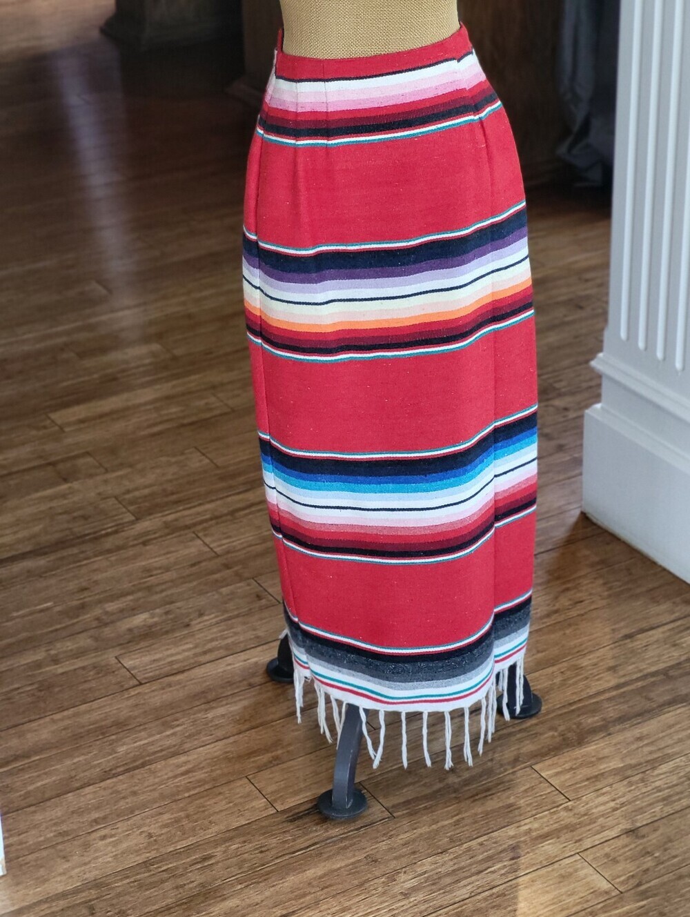 80s Mexican Falsa Blanket Wrap Skirt Medium  Festival/Boho/Southwest